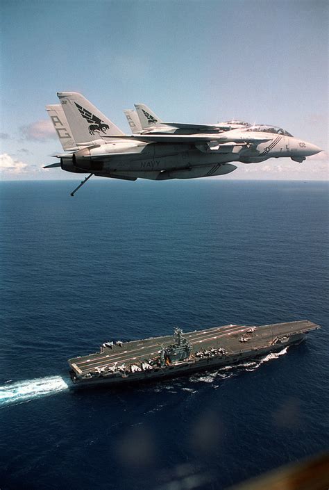 An F 14b Tomcat Aircraft Of Fighter Squadron 143 Vf 143 In Flight