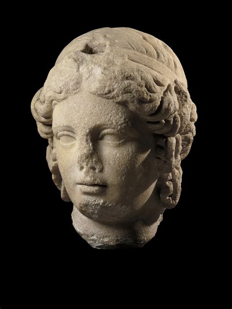 A Marble Head Of The Goddess Isis Roman Imperial 2nd Century Ad
