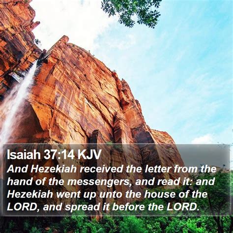 Isaiah 37 14 KJV And Hezekiah Received The Letter From The Hand Of