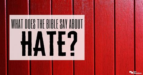 What Does The Bible Say About Hate
