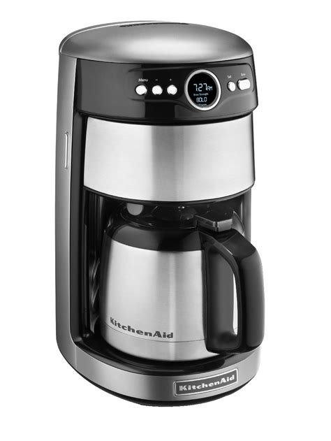 If you're a daily coffee drinker and your pot will sit on your counter every day, find a machine with the right finish to match the decor of your kitchen. KitchenAid KCM1203CU 12 Cup Thermal Coffee Maker - Contour ...