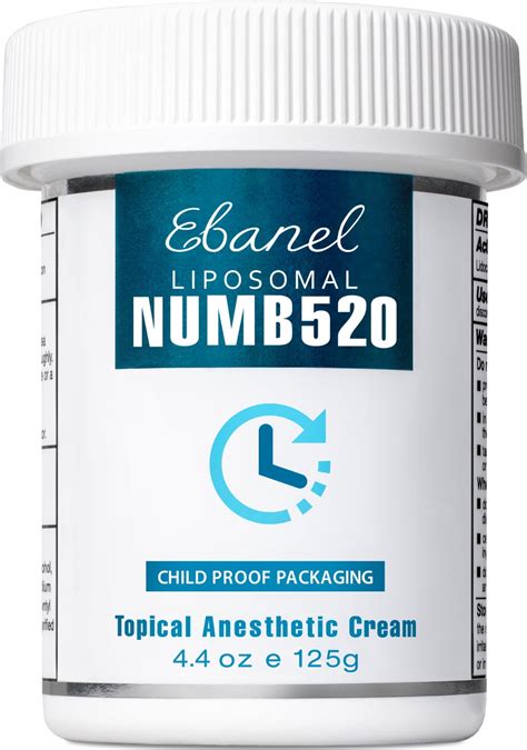 Ebanel 5 Lidocaine Numbing Cream Numb520 Anesthetic Pain Relief 44oz
