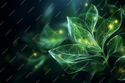 Premium Ai Image Curvilinear Fantasy 4k Green Leaf Fairy In Abstract