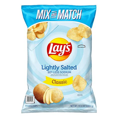 Lays Lightly Salted Classic Potato Chips 155 Oz Snacks Chips And Dips Houchens My Iga