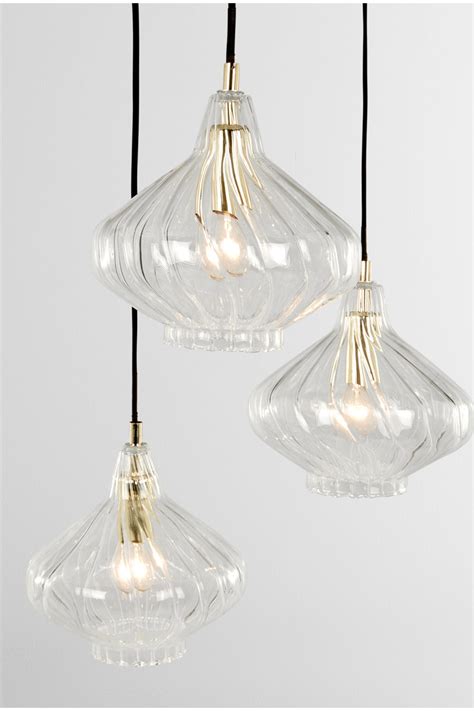 made cluster pendant light clear glass and brass express delivery kaleido pendants collection