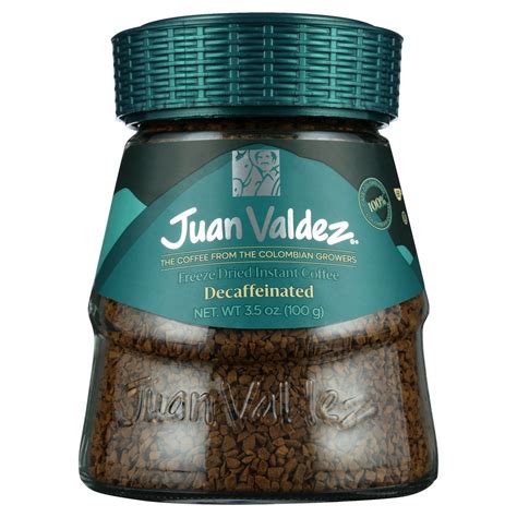 Juan Valdez 100 Colombiano Freeze Dried Decaf Instant Coffee The