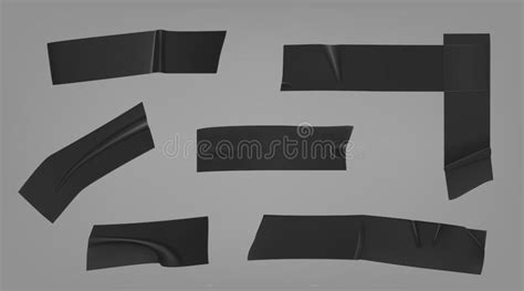 black duct adhesive tape realistic vector stock illustration illustration  patch packaging