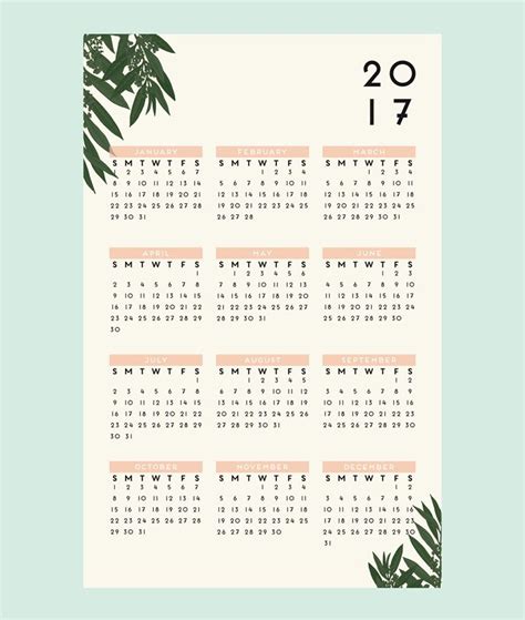 13 Modern Wall Calendars To Get You Organized For 2017 Wall Calendar