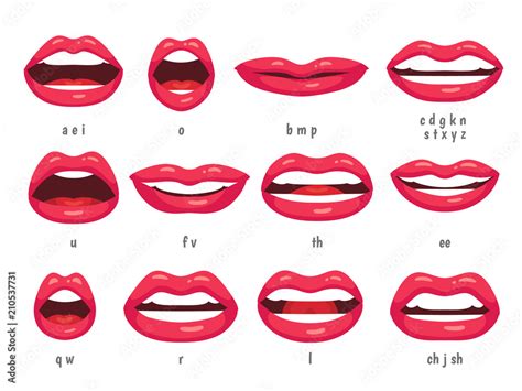 Mouth Animation Lip Sync Animated Phonemes For Cartoon Woman Character