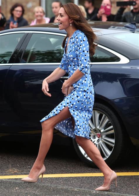 Kate Middleton Wears Blue Altuzarra Polka Dot Dress For Visit To Essex