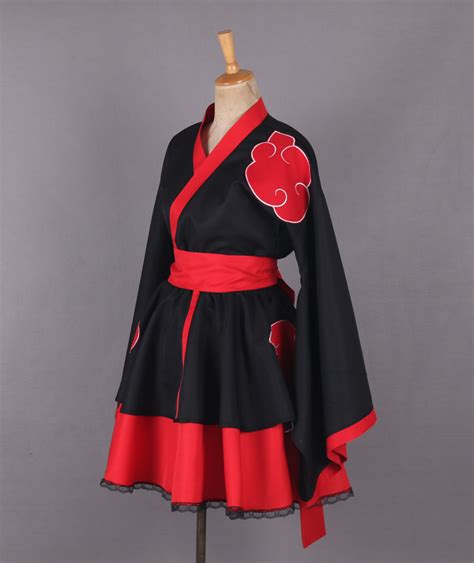 Naruto Shippuden Akatsuki Organization Female Lolita Kimono Dress Anime