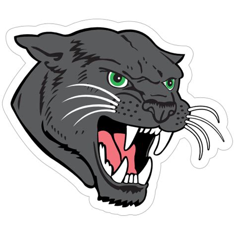 Black Panther Head Mascot Sticker