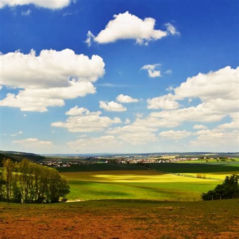 Beautiful Landscape Natural Scenery With Sky And Clouds