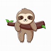Sloth Cartoon Hanging on The Tree, Sloth Mascot Cartoon Character ...