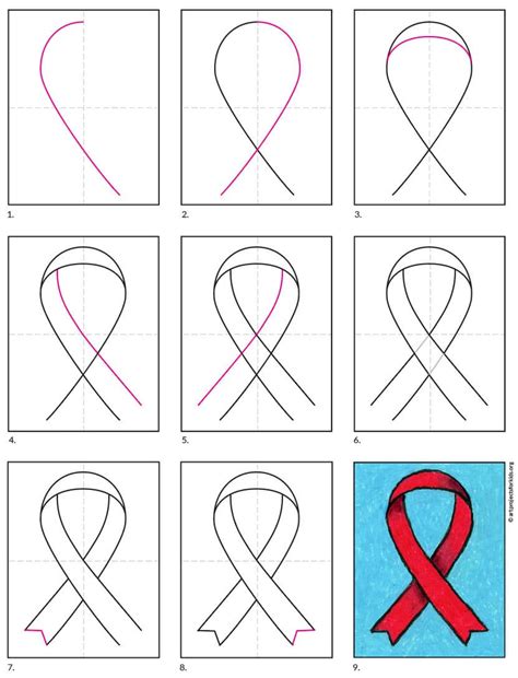 Easy How To Draw A Remembrance Ribbon Tutorial · Art Projects For Kids