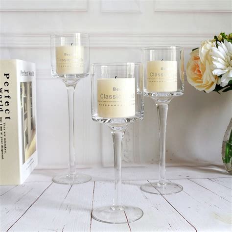3pcs Set Crystal Candle Holder Glass Candles Candleholder Wedding Ideas Romantic Home Bar Party