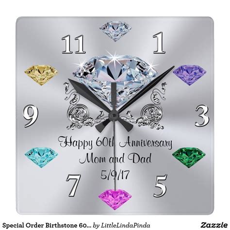 Special Order Birthstone Th Anniversary Clocks Zazzle Com