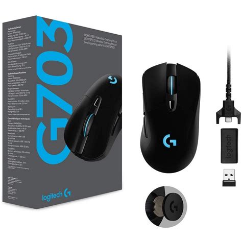 Add the powerplay wireless charging system to keep g703 and other compatible g mice charged while at rest and at play.* Logitech G703 Lightspeed Rato Gaming Sem Fios 16000DPI
