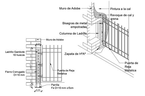 Metallic Gate Section And Constructive Structure Details Dwg File Cadbull