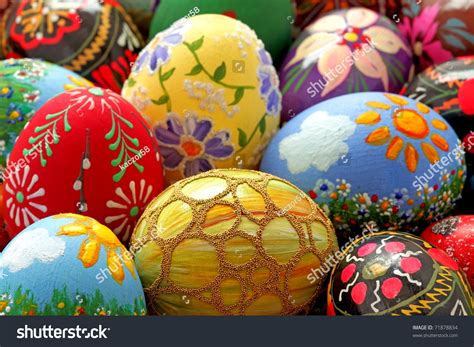 Easter Egg Hand Painted Beautiful Colorful Stock Photo 71878834