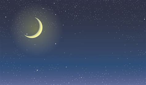 Collection d'éléments graphiques simples et. Ciel étoilé avec l'illustration de la lune croissante | Télécharger des Vecteurs Premium