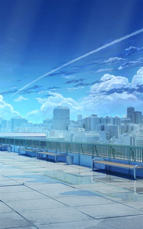Anime Rooftop City Wallpapers Wallpaper Cave