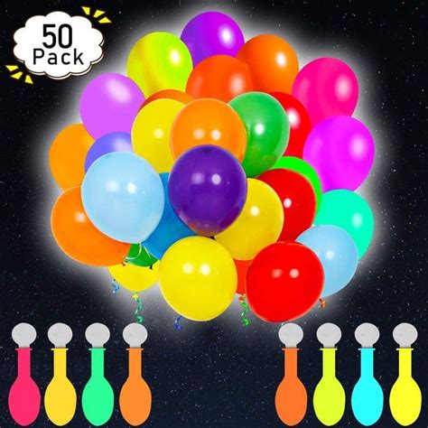 50 Pack Led Balloons Glow In The Dark Party Decorations Etsy In 2022