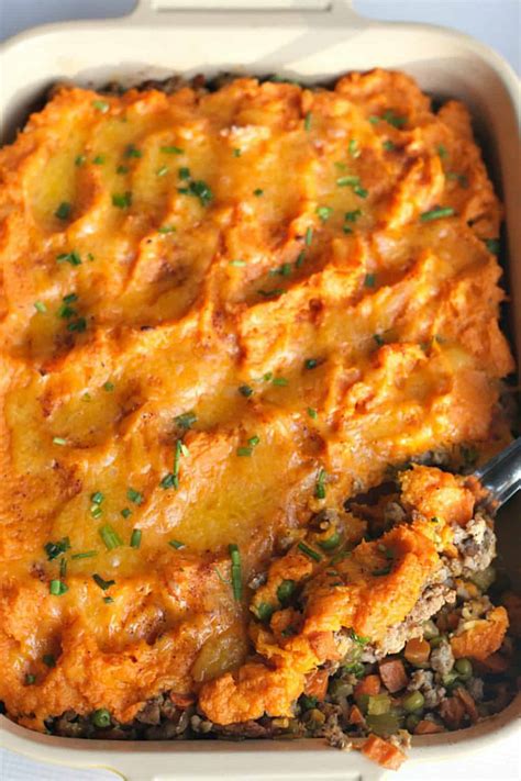 Delicious Sweet Potato Shepherds Pie With Cheese Recipe