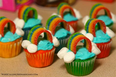 Make these rainbow cupcakes and celebrate in style! Mini Rainbow Cupcakes - We're Calling Shenanigans