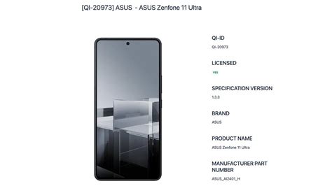 Asus Zenfone 11 Ultras Front Design Charging Details Confirmed By Certification Platform