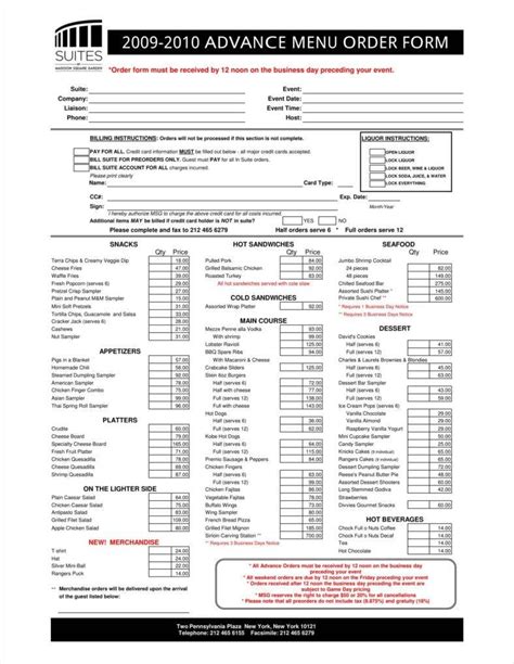 10 Food Order Form Templates Word Docs Free And Premium Templates