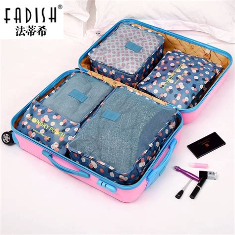 6pcsset High Quality Oxford Cloth Travel Mesh Bag In Bag Luggage