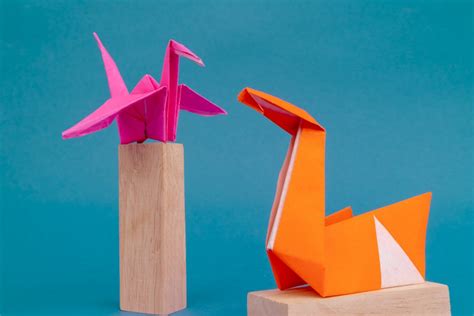 Swan And Crane Origami On Wooden Blocks Pixahive