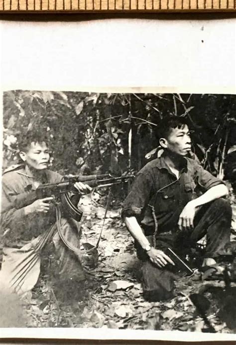 Photograph Of Viet Cong Officer With M1911 45 And An Aide With A Chicom Ak 47 Enemy Militaria
