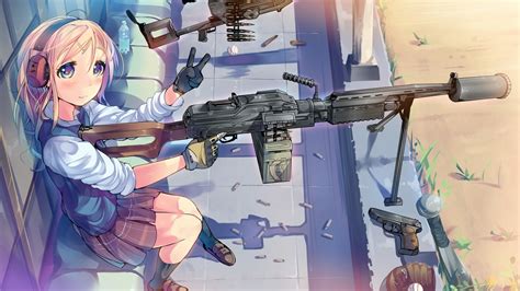 28 Anime Girls With Guns Wallpapers Wallpaperboat