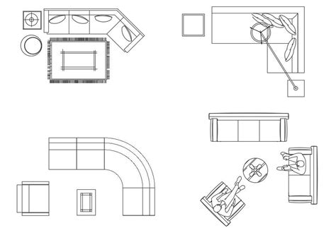 Different Style Sofa Set Detail 2d View Cad Blocks Elevation Layout Dwg