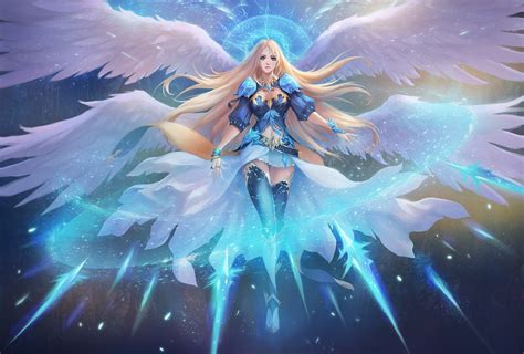 1920x1297 Frumusete Fantasy Wings Luminos Girl Angel White