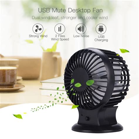 Ultra Quiet Mini Usb Desk Fan Office Adjustable Angle Fan With Double