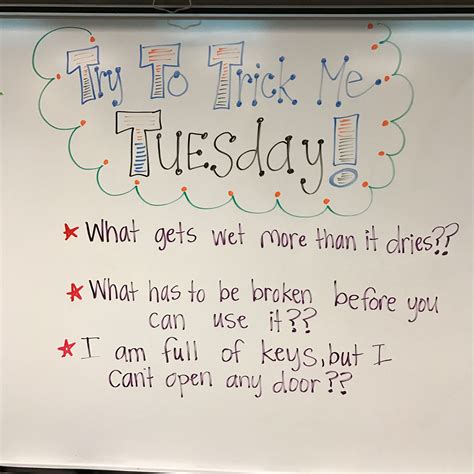 Tuesday Daily Writing Prompts Responsive Classroom Whiteboard Messages