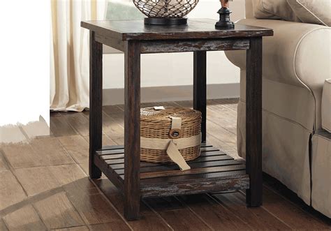 Add chandeliers for more charms. Mestler Rustic Brown Rectangular End Table | Cincinnati ...