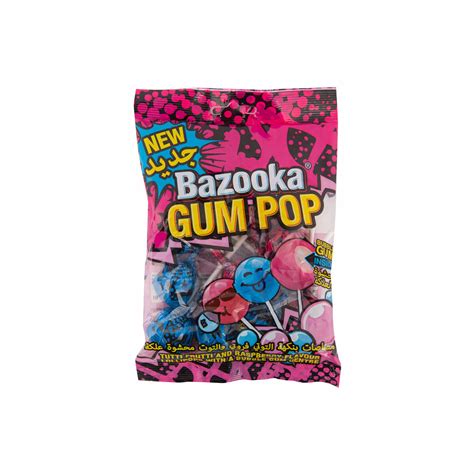 Bazooka Gum Pop Raspberry Lollipops 140gm Sharjah Co Operative Society
