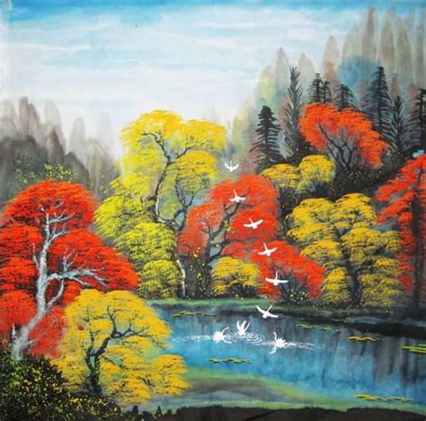 Chinese Trees Painting 1134020 69cm X 69cm27〃 X 27〃