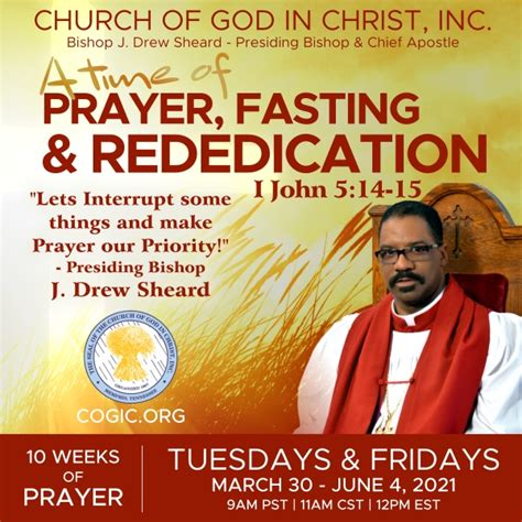 Presiding Bishop Calls For A Time Of Prayer Fasting And Rededication 5b1