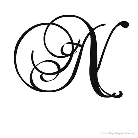 Capital Letter N Calligraphy