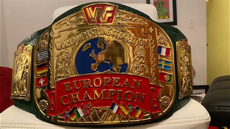WWF European Championship Belt Real Leather Strap Sports Outdoor Recreation Toys Games Team