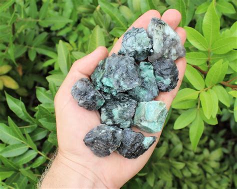 Rough Natural Emerald In Matrix Stones Choose How Many Pieces Premium
