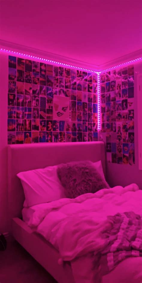 Tiktok Inspired Led Lights Photo Wall Room Makeover Bedroom Redecorate Bedroom Room Design