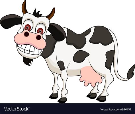 Funny Cow Cartoon Royalty Free Vector Image Vectorstock