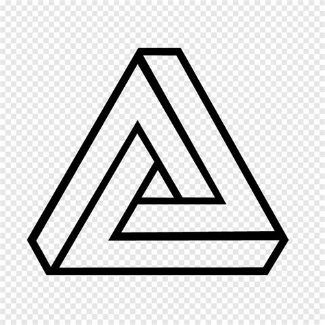 Penrose Triangle Drawing Optical Illusion Illusion Angle Text Png