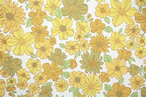 Retro Wallpaper by the Yard 60s Vintage Wallpaper - 1960s Yellow ...